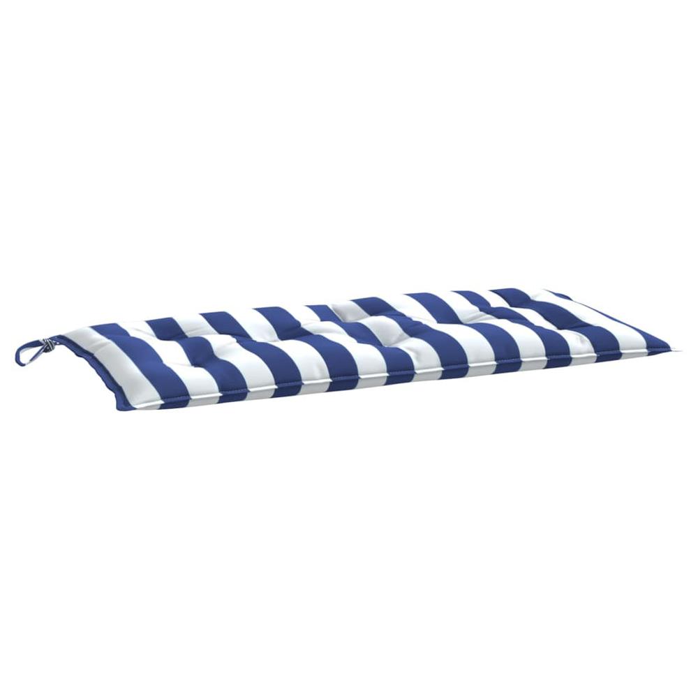 Garden Bench Cushion Blue&White Stripe 39.4"x19.7"x2.8" Oxford Fabric. Picture 1