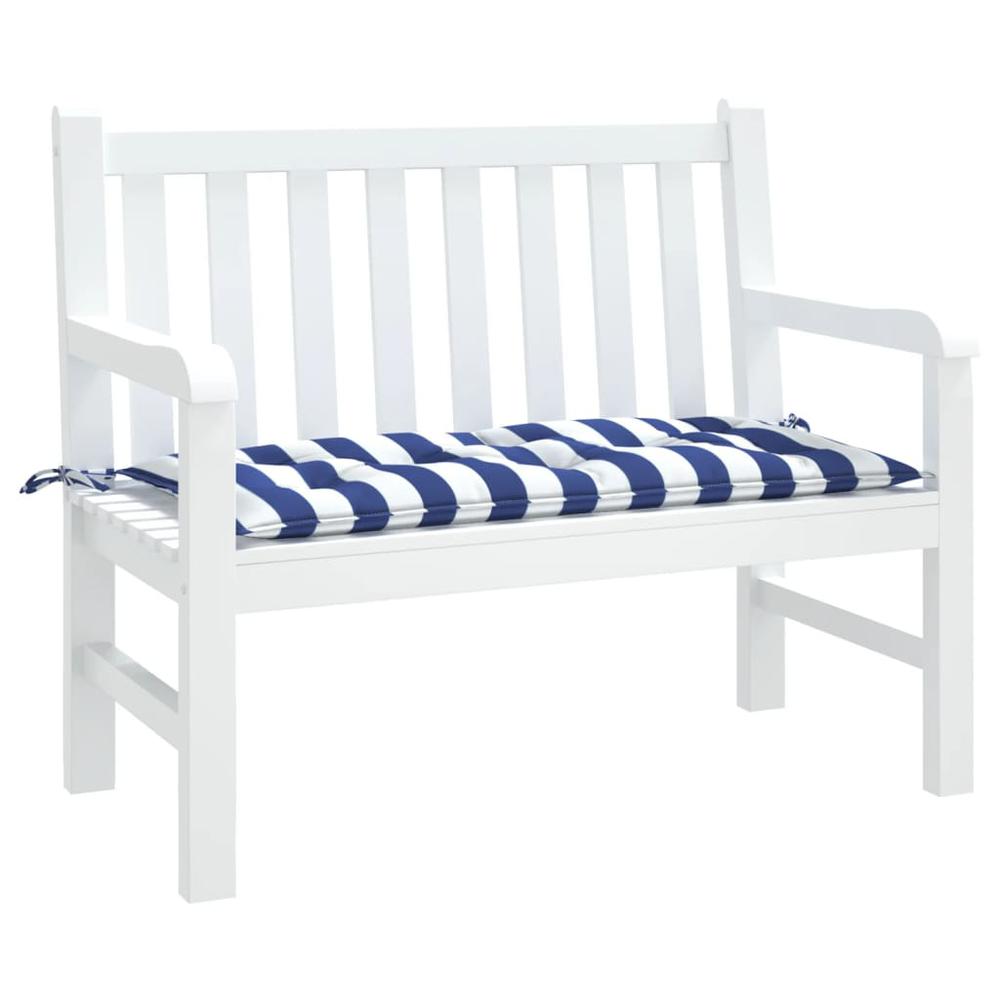 Garden Bench Cushion Blue&White Stripe 39.4"x19.7"x2.8" Oxford Fabric. Picture 2