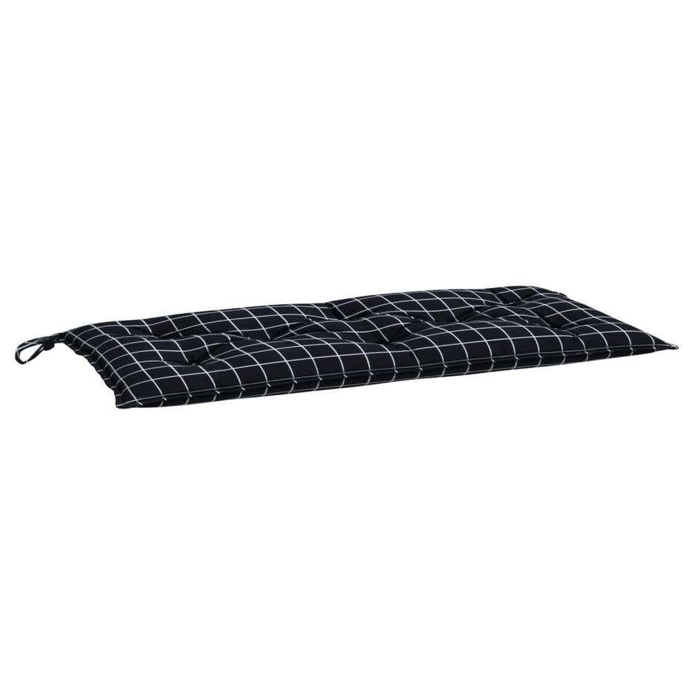 Garden Bench Cushion Black Check Pattern 39.4"x19.7"x2.8" Oxford Fabric. Picture 1