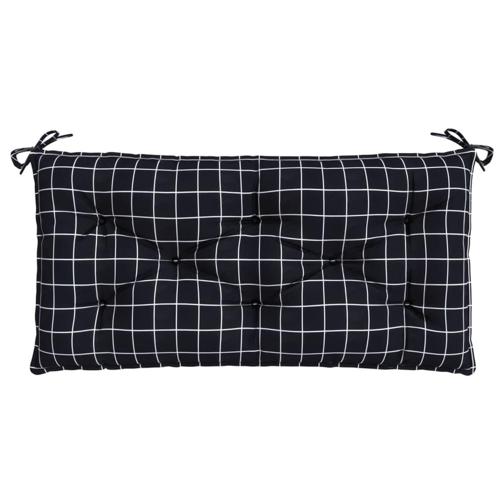 Garden Bench Cushion Black Check Pattern 39.4"x19.7"x2.8" Oxford Fabric. Picture 3