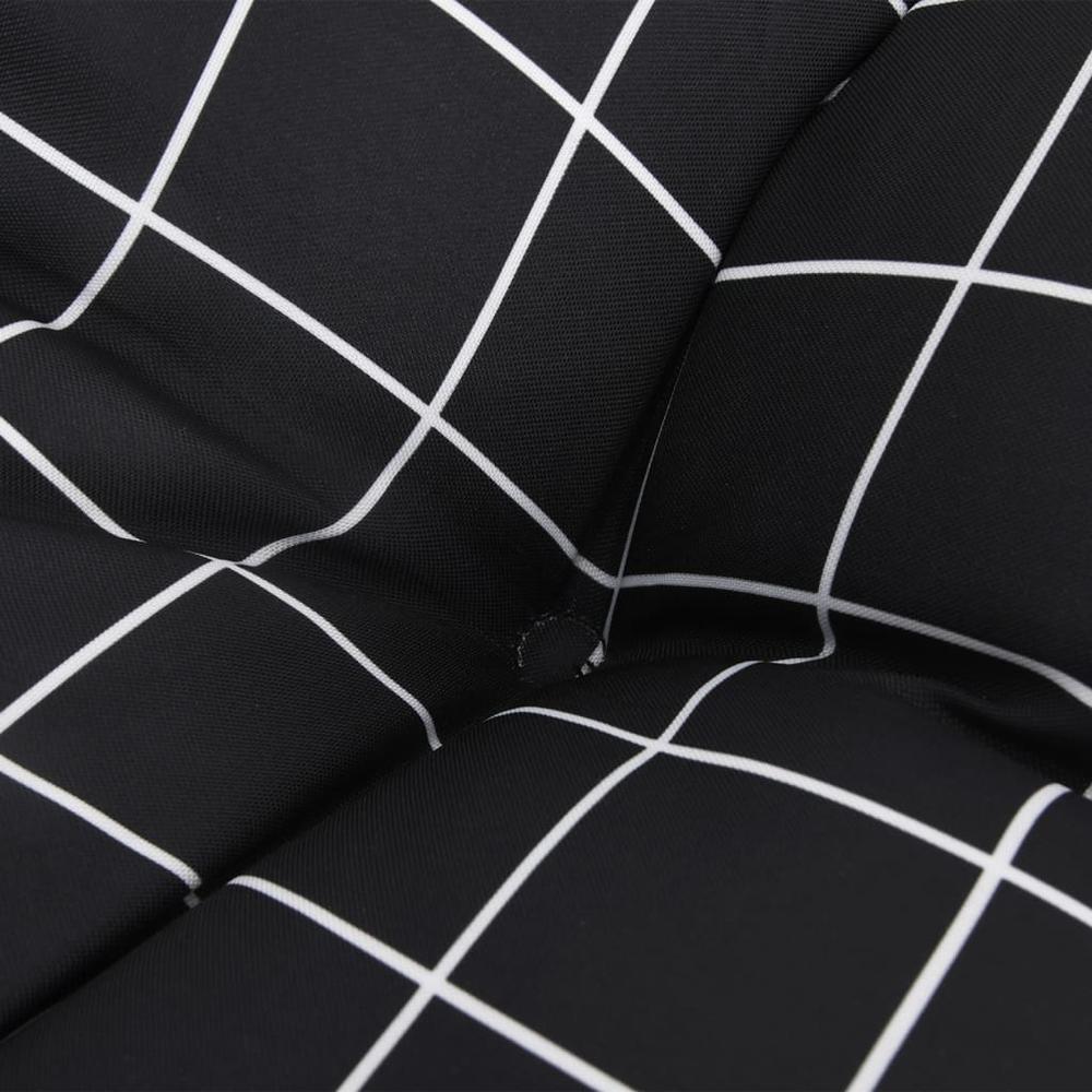 Garden Bench Cushion Black Check Pattern 47.2"x19.7"x2.8" Fabric. Picture 4