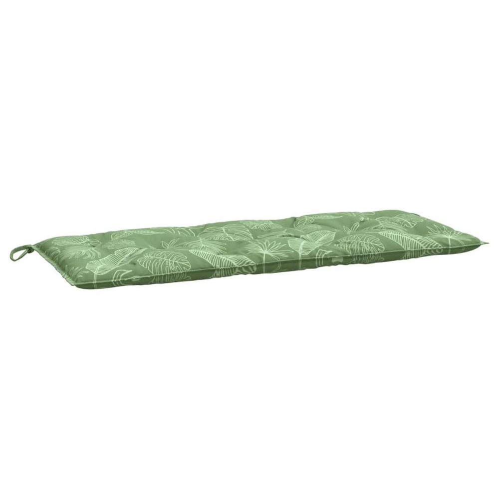 Garden Bench Cushion Leaf Pattern 47.2"x19.7"x2.8" Fabric. Picture 1