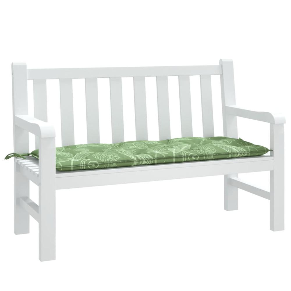 Garden Bench Cushion Leaf Pattern 47.2"x19.7"x2.8" Fabric. Picture 2