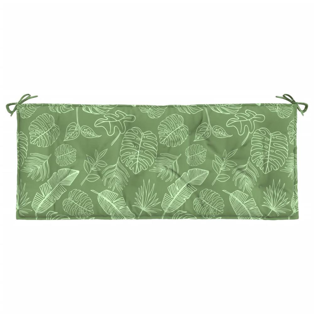 Garden Bench Cushion Leaf Pattern 47.2"x19.7"x2.8" Fabric. Picture 3
