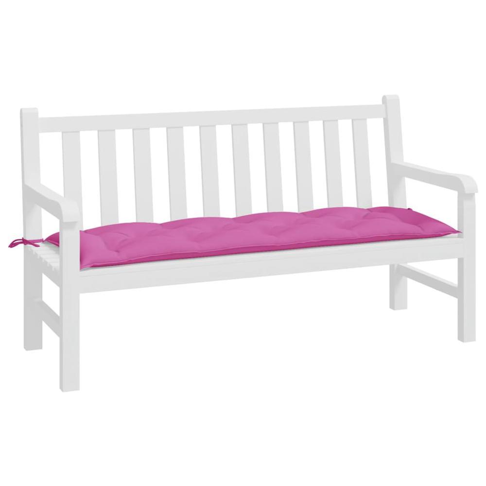 Garden Bench Cushion Pink 59.1"x19.7"x2.8" Oxford Fabric. Picture 2
