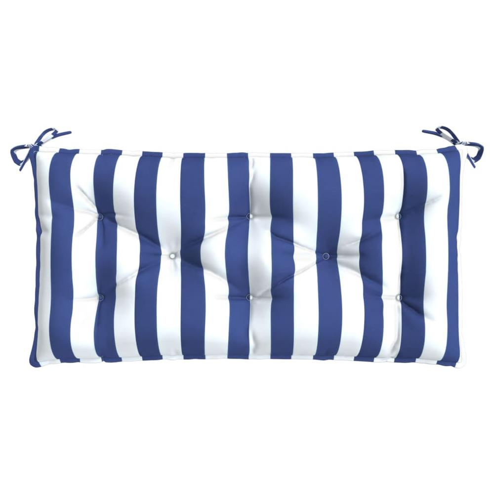 Garden Bench Cushions 2pcs Blue&White Stripe 39.4"x19.7"x2.8" Fabric. Picture 4