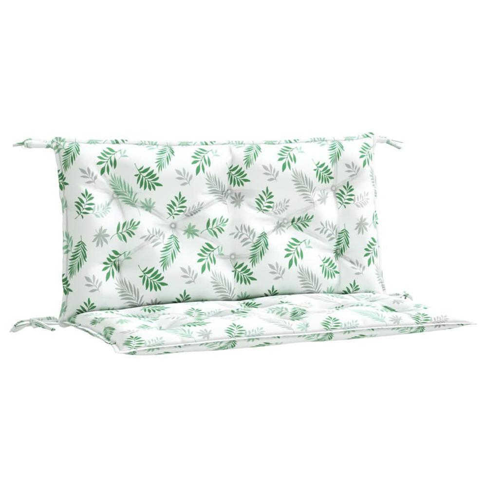 Garden Bench Cushions 2pcs Leaf Pattern 39.4"x19.7"x2.8" Fabric. Picture 1