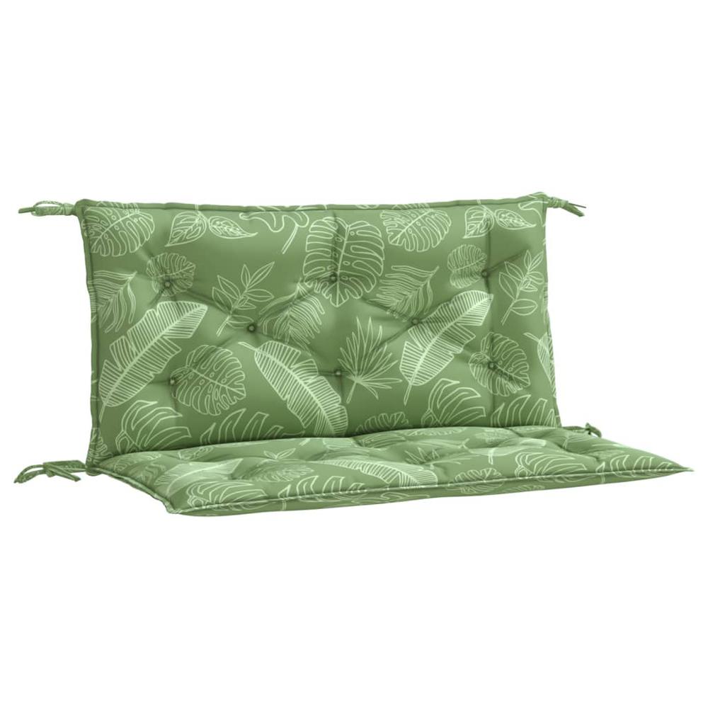 Garden Bench Cushions 2pcs Leaf Pattern 39.4"x19.7"x2.8" Fabric. Picture 1