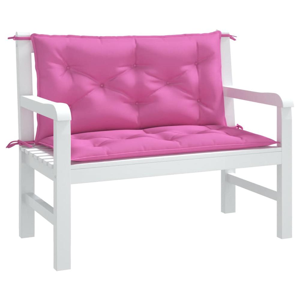 Garden Bench Cushions 2pcs Pink 39.4"x19.7"x2.8" Fabric. Picture 2