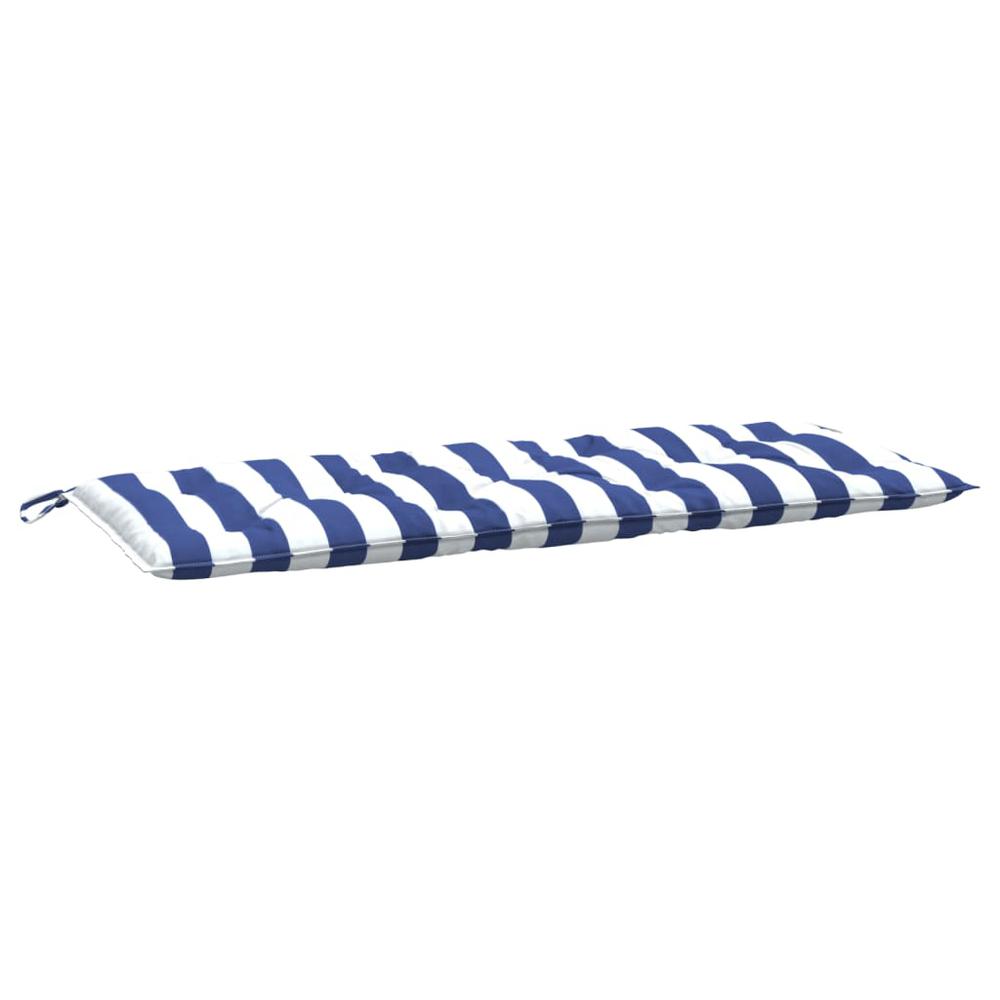 Garden Bench Cushions 2pcs Blue&White Stripe 47.2"x19.7"x2.8" Fabric. Picture 3