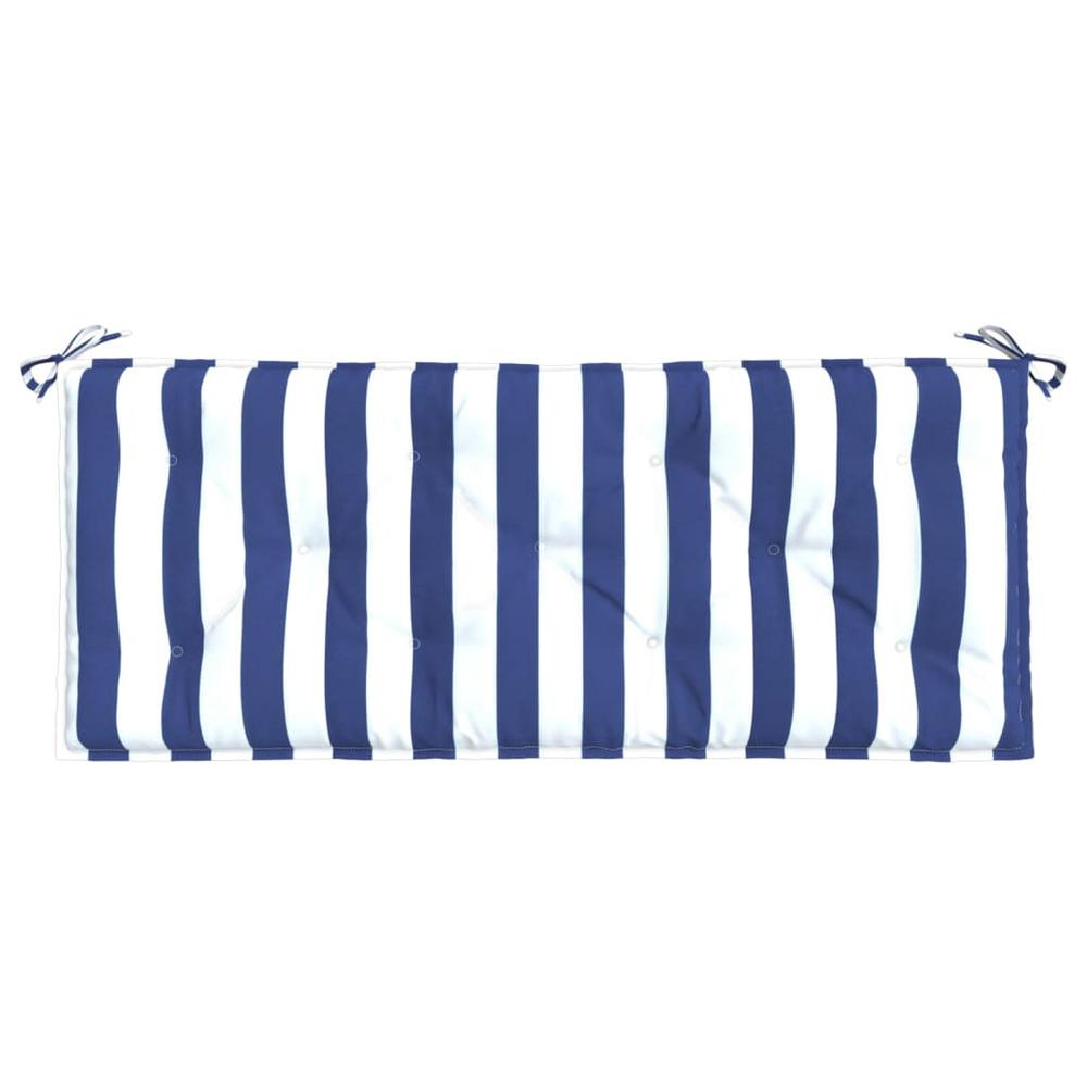 Garden Bench Cushions 2pcs Blue&White Stripe 47.2"x19.7"x2.8" Fabric. Picture 4