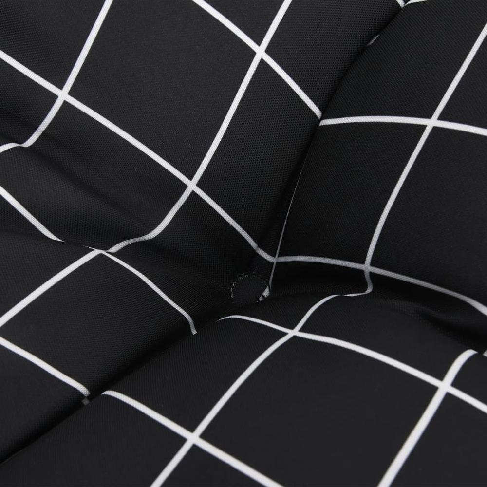 Garden Bench Cushions 2pcs Black Check Pattern 47.2"x19.7"x2.8" Fabric. Picture 5