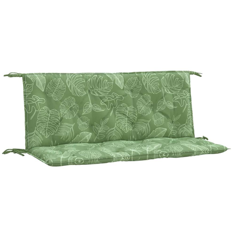 Garden Bench Cushions 2pcs Leaf Pattern 47.2"x19.7"x2.8" Fabric. Picture 1