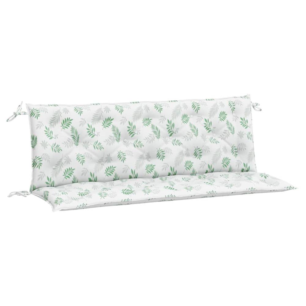 Garden Bench Cushions 2pcs Leaf Pattern 59.1"x19.7"x2.8" Fabric. Picture 1