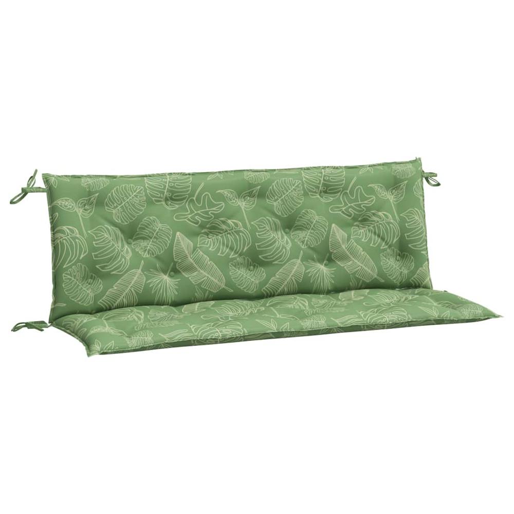 Garden Bench Cushions 2pcs Leaf Pattern 59.1"x19.7"x2.8" Fabric. Picture 1