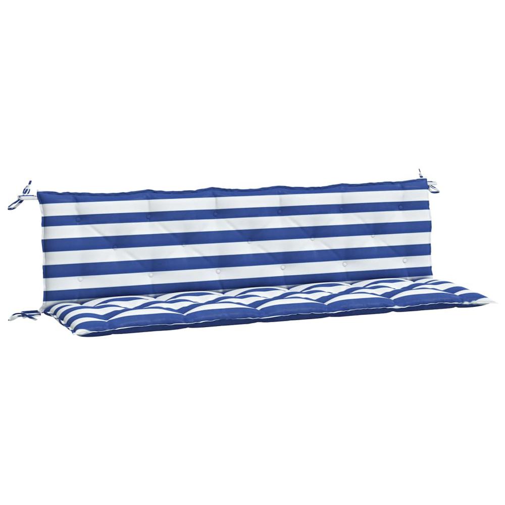Garden Bench Cushions 2 pcs Blue&White Stripe Oxford Fabric. Picture 1
