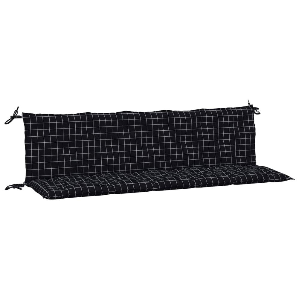 Garden Bench Cushions 2 pcs Black Check Pattern Oxford Fabric. Picture 1