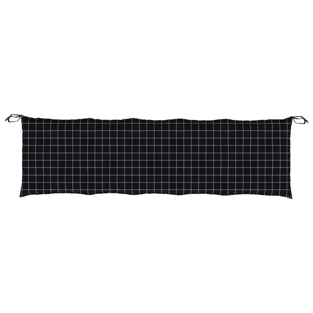 Garden Bench Cushions 2 pcs Black Check Pattern Oxford Fabric. Picture 4