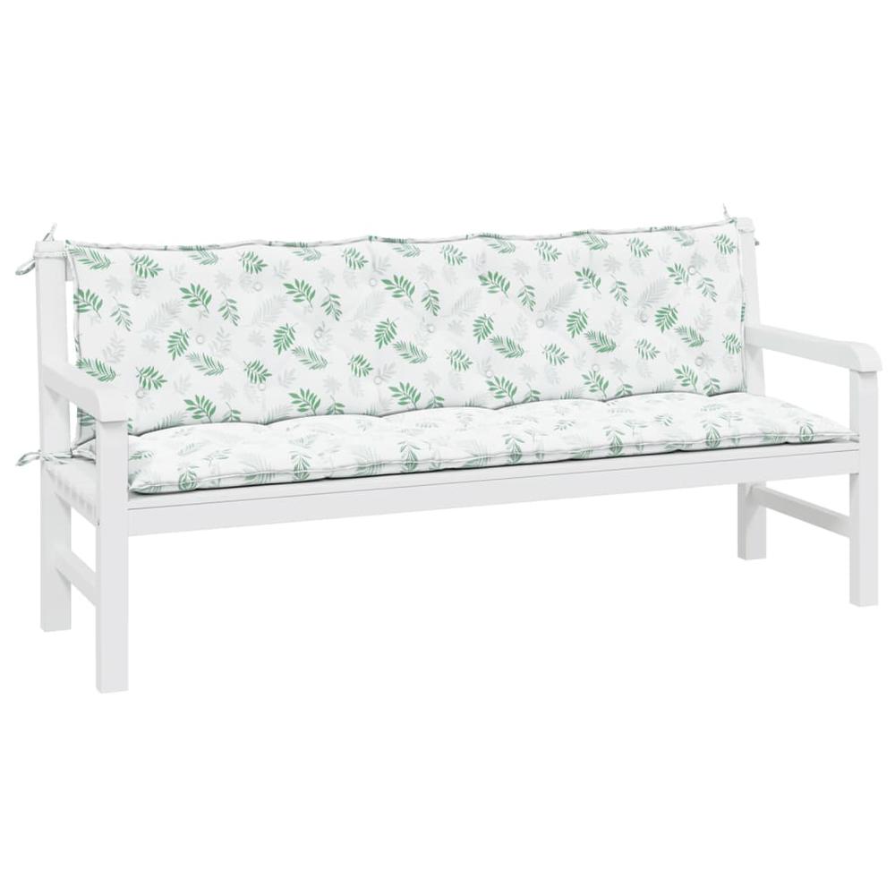 Garden Bench Cushions 2 pcs Leaf Pattern Oxford Fabric. Picture 2