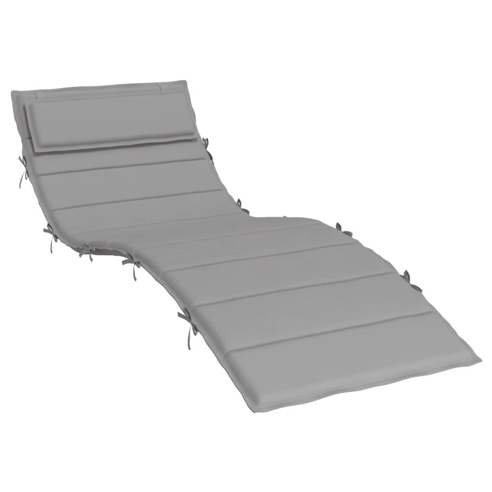 Sun Lounger Cushion Gray 70.9"x23.6"x1.2" Oxford Fabric. Picture 1