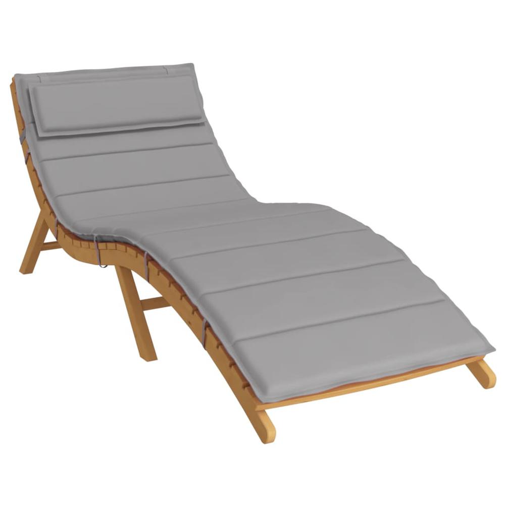 Sun Lounger Cushion Gray 70.9"x23.6"x1.2" Oxford Fabric. Picture 2