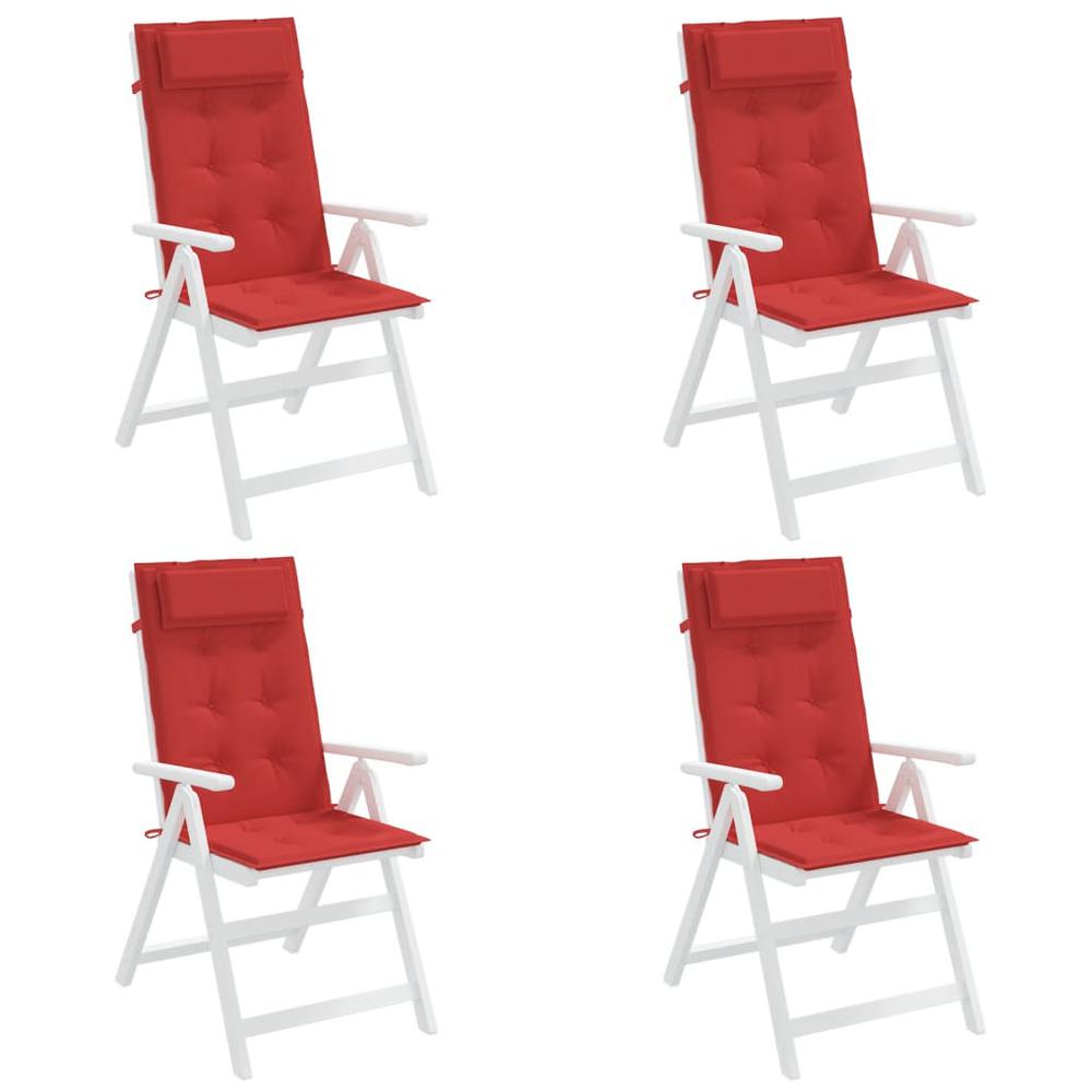 Highback Chair Cushions 4 pcs Red Oxford Fabric. Picture 3