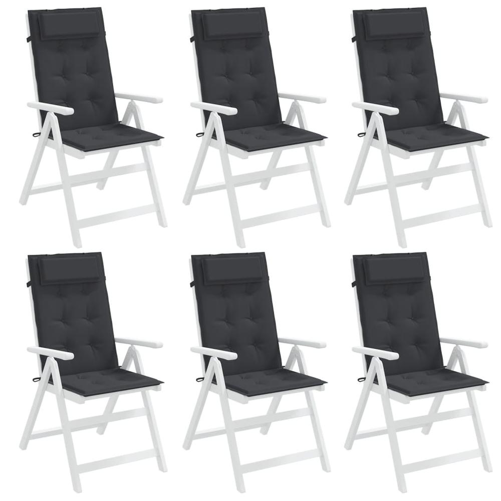 Highback Chair Cushions 6 pcs Black Oxford Fabric. Picture 3