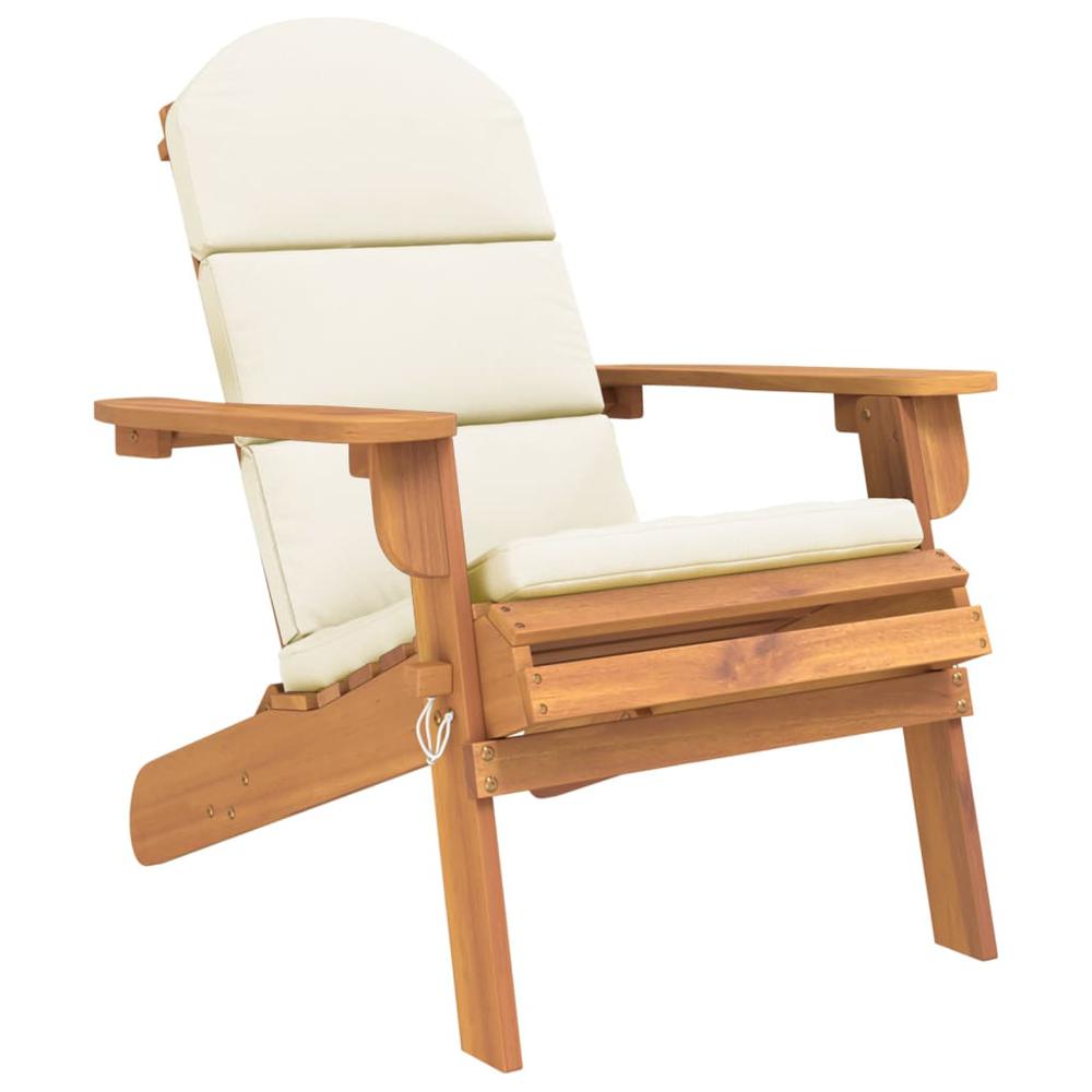 Adirondack Patio Chair with Cushions Solid Wood Acacia. Picture 1