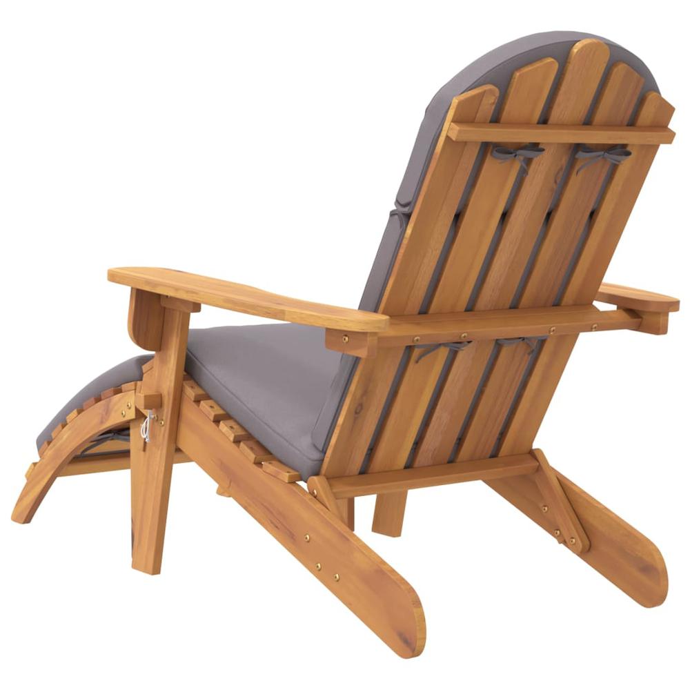 Adirondack Patio Chair with Footrest Solid Wood Acacia. Picture 4
