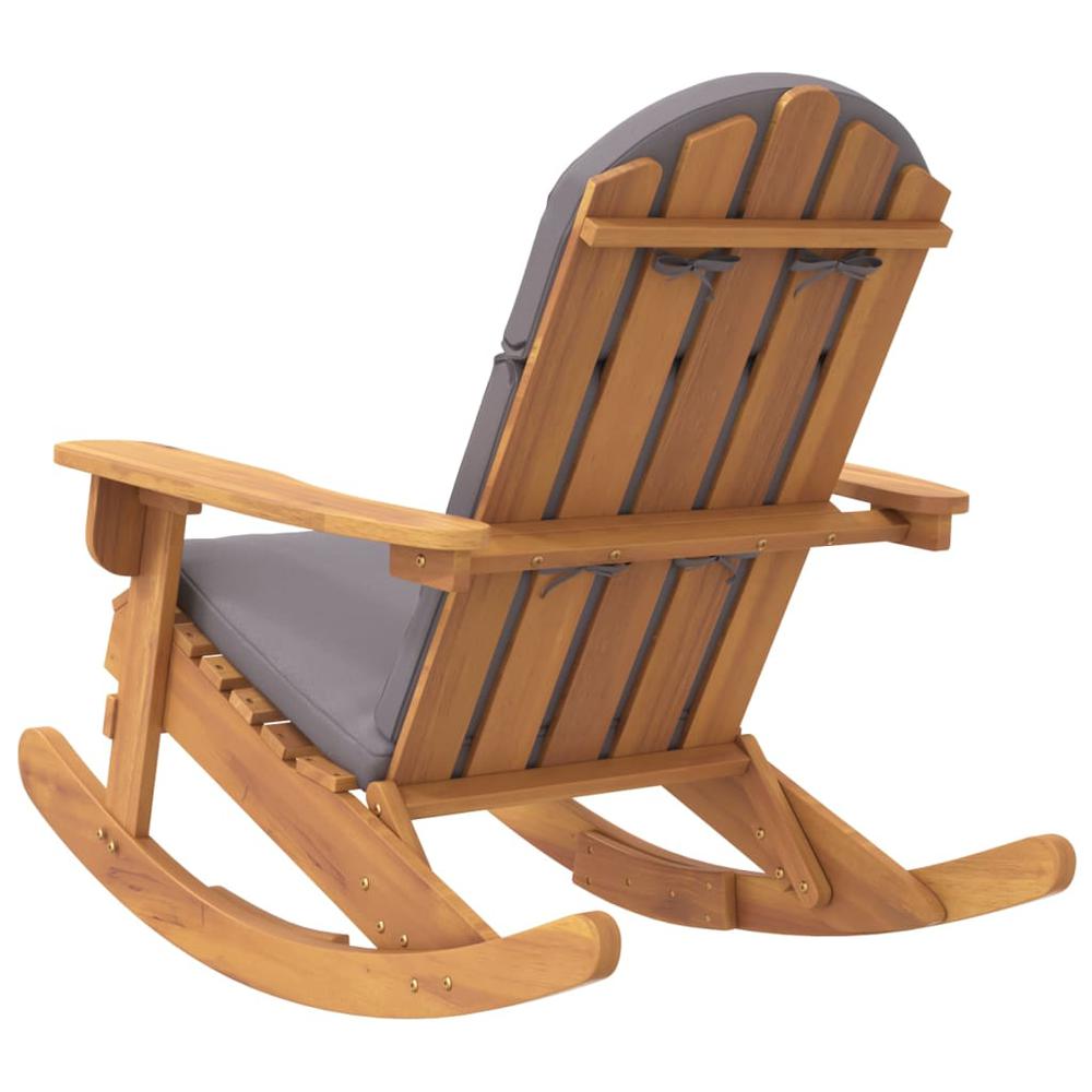 Adirondack Rocking Chair with Cushions Solid Wood Acacia. Picture 4