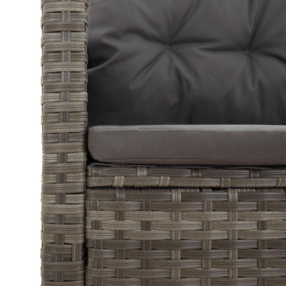 Reclining Corner Sofa with Cushions Gray Poly Rattan. Picture 5