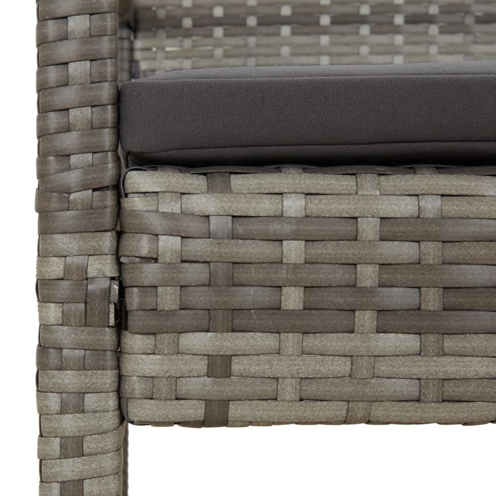 Patio Bench with Cushion Gray 41.3" Poly Rattan. Picture 5