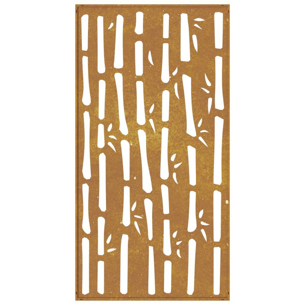 Patio Wall Decoration 41.3"x21.7" Corten Steel Bamboo Design. Picture 4