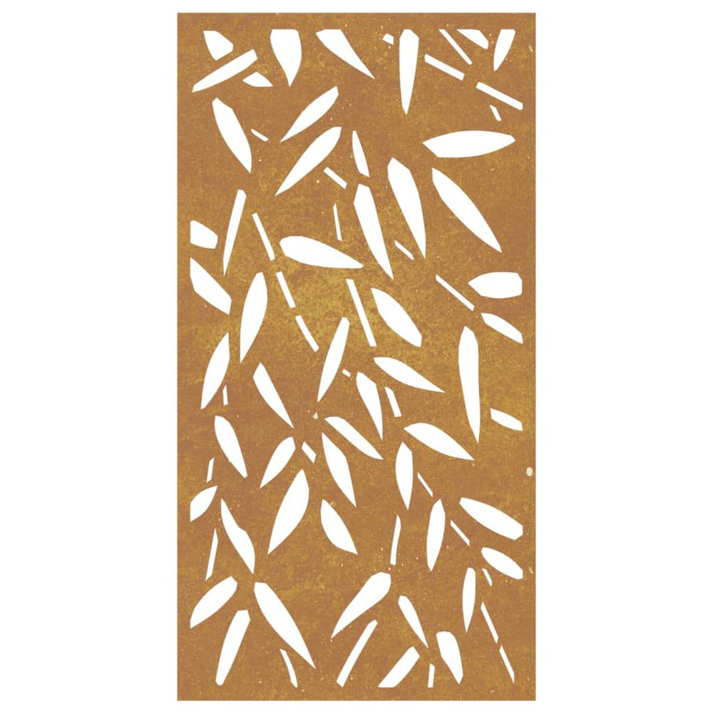 Patio Wall Decoration 41.3"x21.7" Corten Steel Bamboo Leaf Design. Picture 3