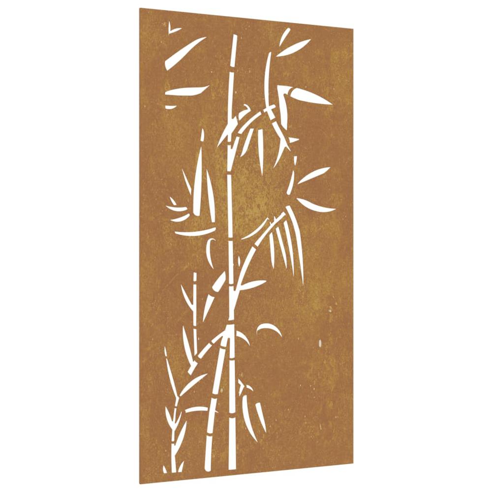 Patio Wall Decoration 41.3"x21.7" Corten Steel Bamboo Design. Picture 1