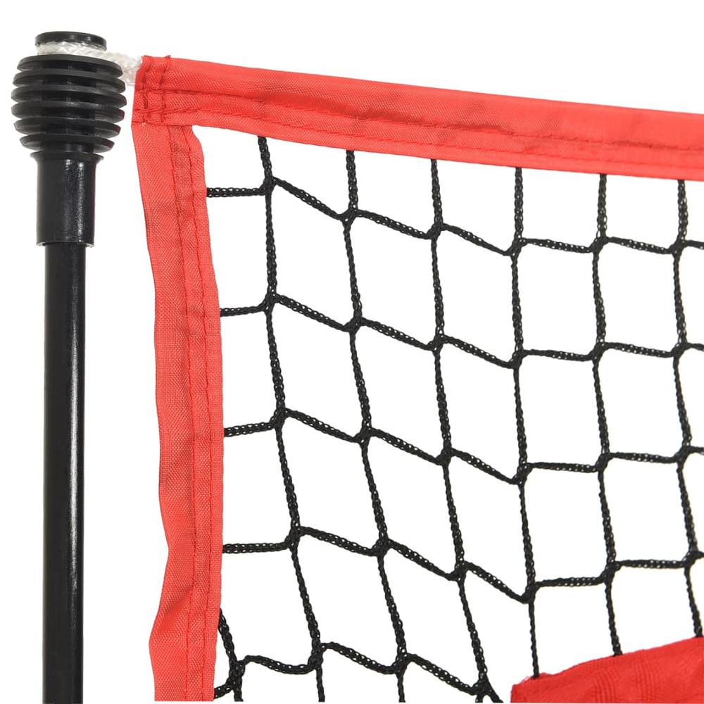 Portable Baseball Net Black and Red 72"x41.3"x72" Polyester. Picture 4