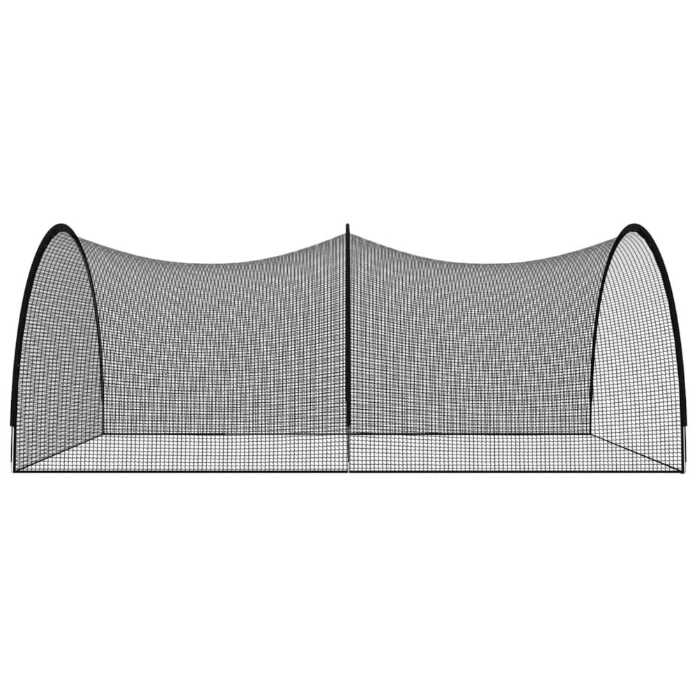 Baseball Batting Cage Net Black 196.9"x157.5"x98.4" Polyester. Picture 3