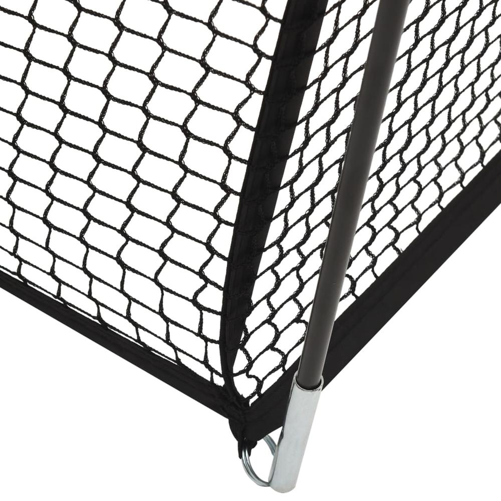 Baseball Batting Cage Net Black 196.9"x157.5"x98.4" Polyester. Picture 5