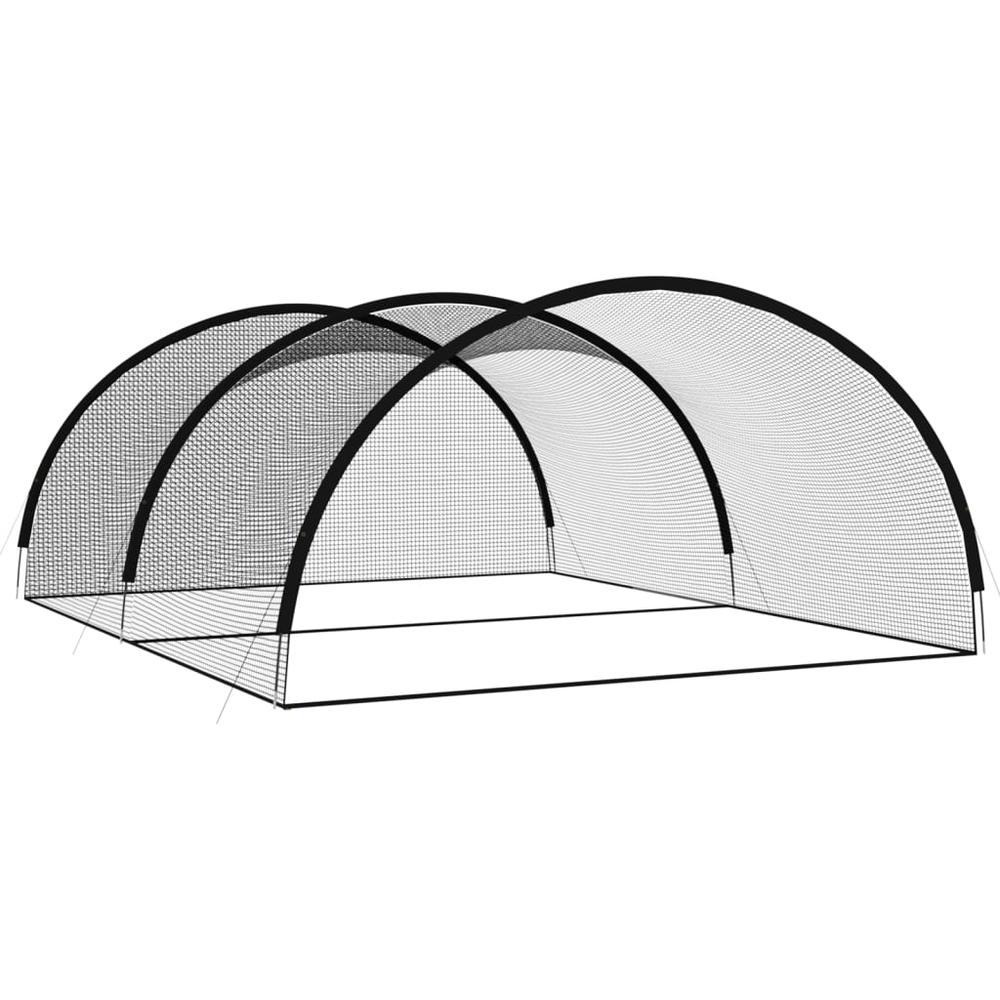 Baseball Batting Cage Net Black 236.2"x157.5"x98.4" Polyester. Picture 1