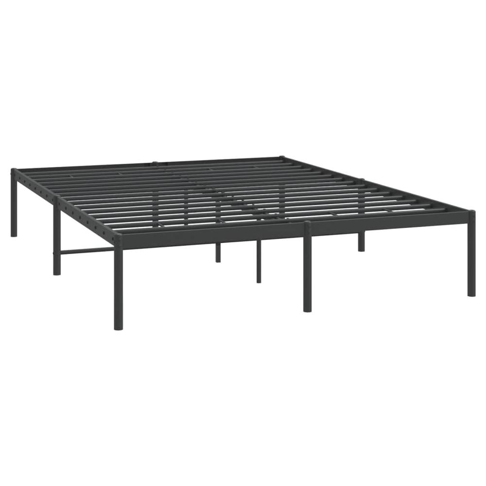 Metal Bed Frame Black 59.1"x78.7". Picture 3