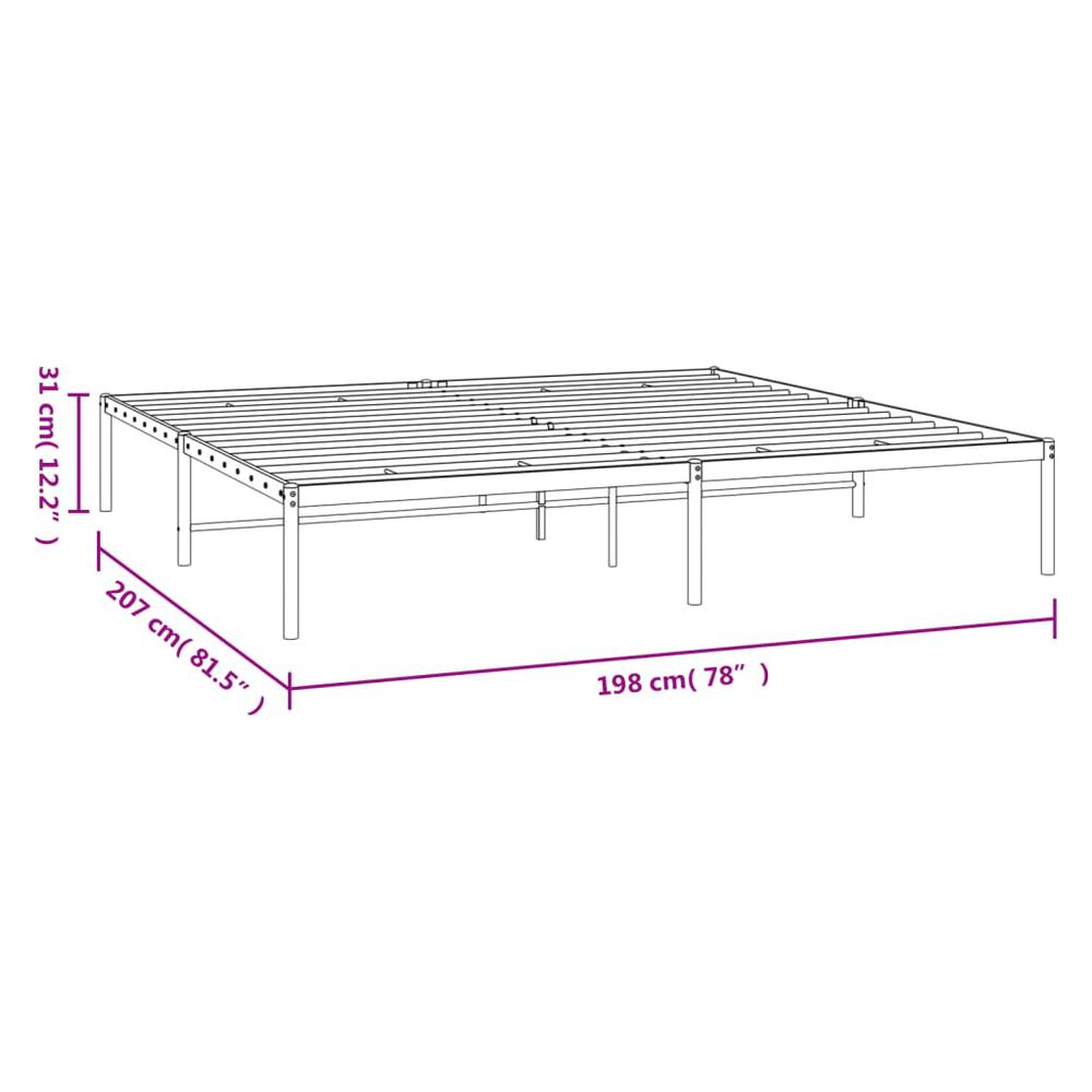 Metal Bed Frame Black 76"x79.9" King. Picture 7