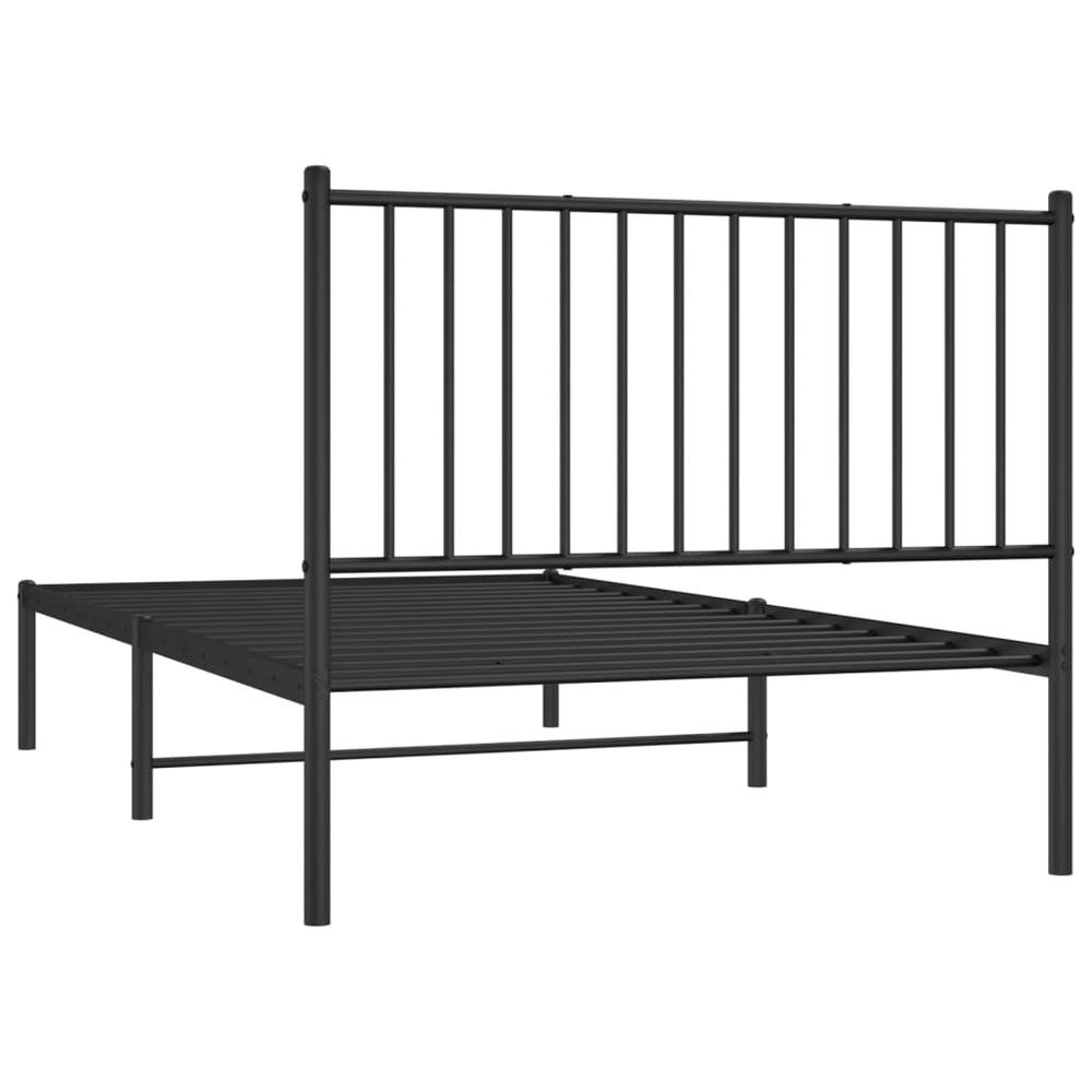 Metal Bed Frame with Headboard Black 39.4"x74.8" Twin. Picture 6