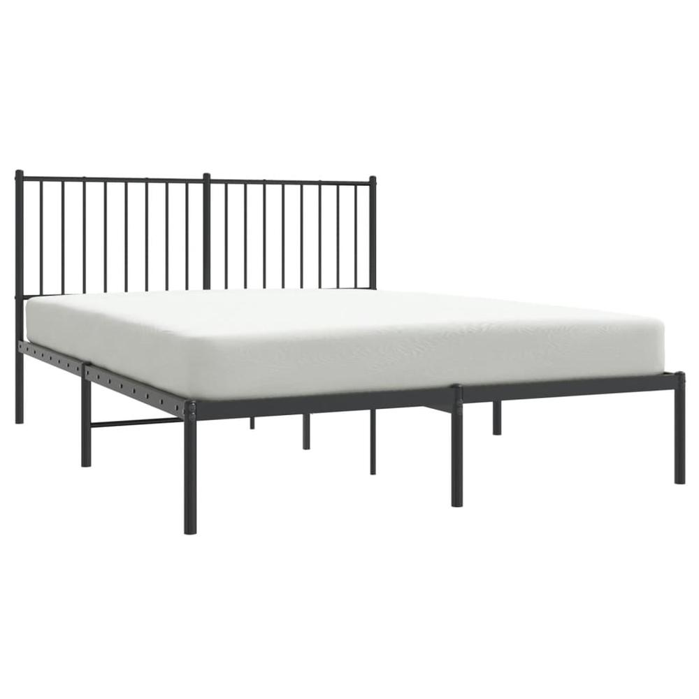 Metal Bed Frame with Headboard Black 53.9"x74.8" Full. Picture 2