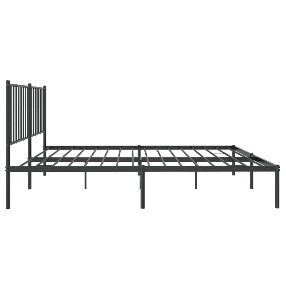 Metal Bed Frame with Headboard Black 53.9"x74.8" Full. Picture 5