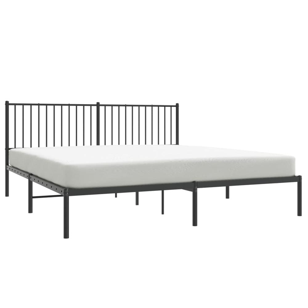 Metal Bed Frame with Headboard Black 72"x83.9" California King. Picture 2