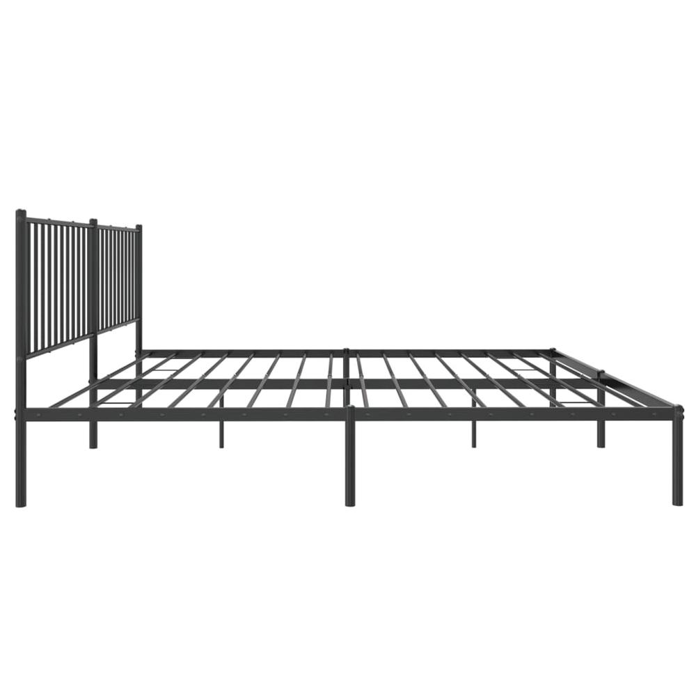 Metal Bed Frame with Headboard Black 72"x83.9" California King. Picture 5