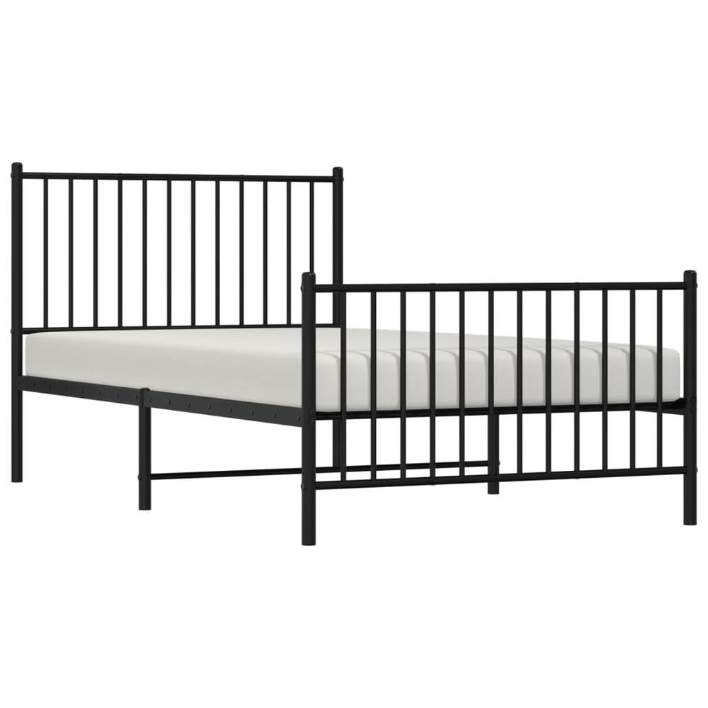 Metal Bed Frame with Headboard and Footboard Black 39.4"x74.8" Twin. Picture 2