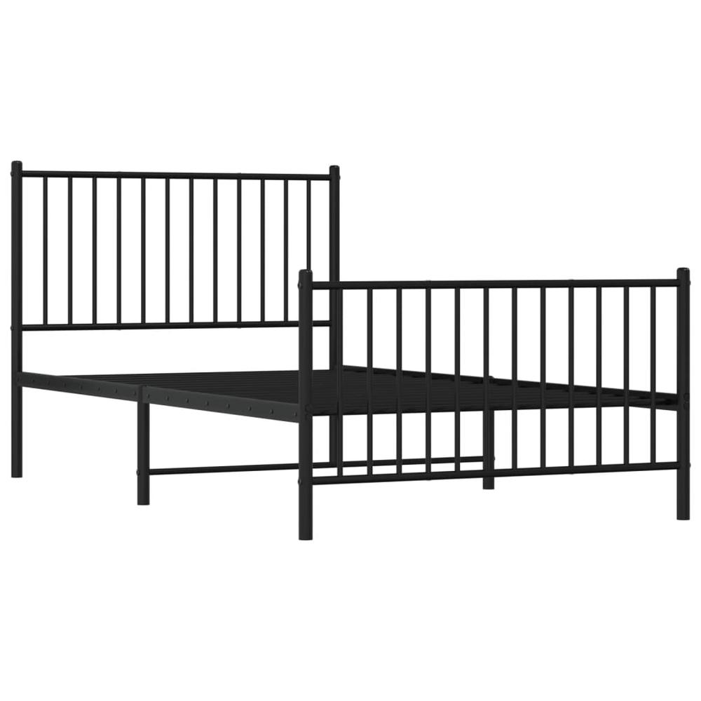 Metal Bed Frame with Headboard and Footboard Black 39.4"x74.8" Twin. Picture 3