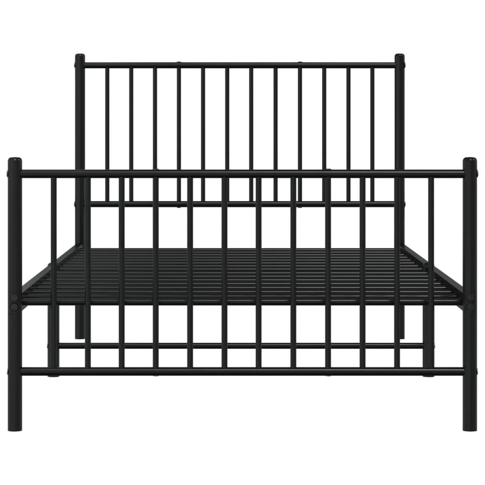 Metal Bed Frame with Headboard and Footboard Black 39.4"x74.8" Twin. Picture 4