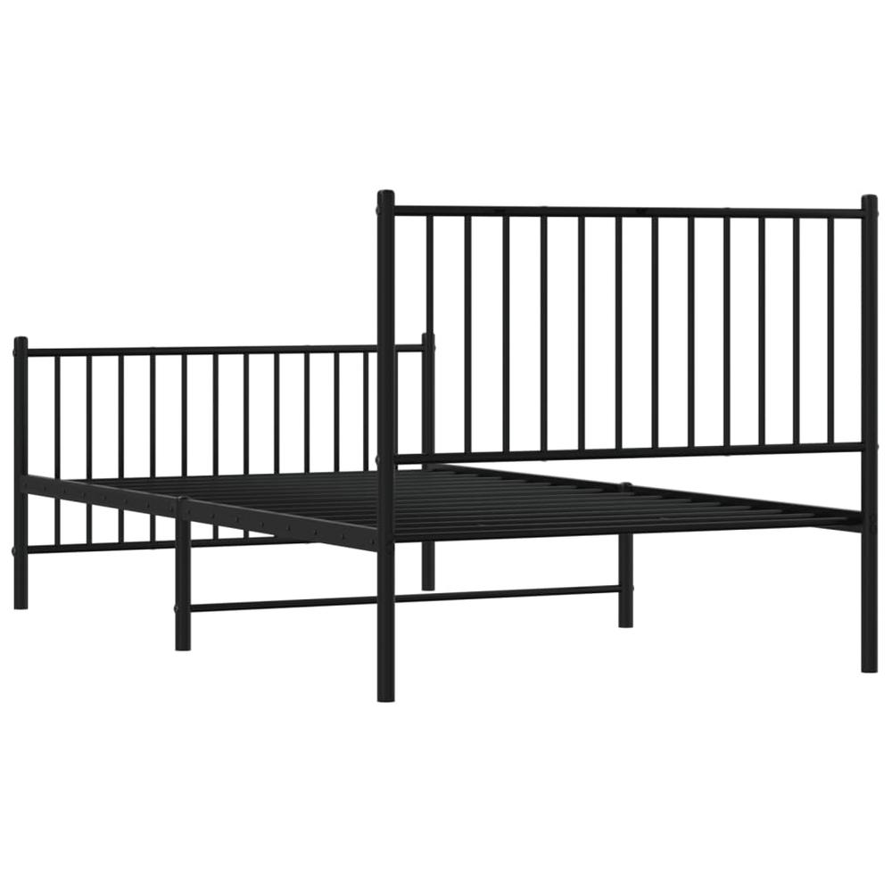 Metal Bed Frame with Headboard and Footboard Black 39.4"x74.8" Twin. Picture 6